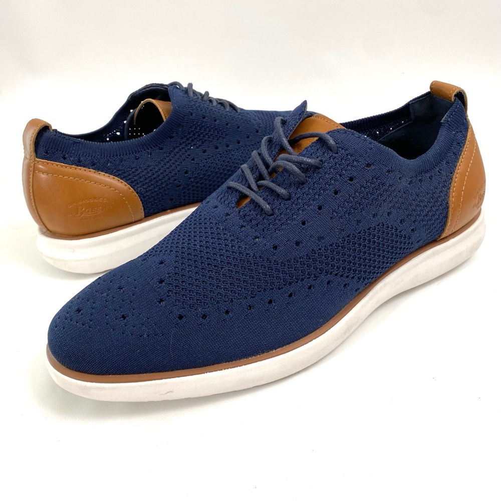 NEW Bass Men’s Causal Mesh Oxfords Size 10 Blue Lace Up Comfort Shoes